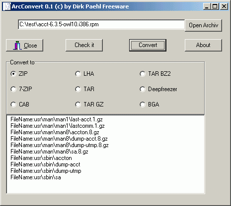 ArcConvert Screenshot